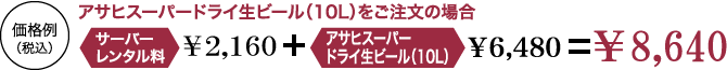 ビールサーバーレンタル価格例
